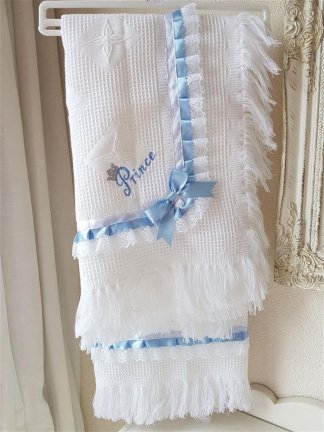 broderie Doop deken doopdeken kleding doopkleed naam en datum - Afbeelding 4
