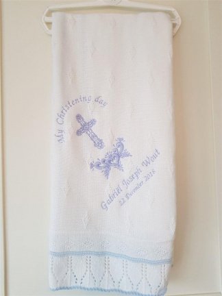 broderie Doop deken doopdeken kleding doopkleed naam en datum - Afbeelding 7