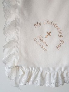 broderie Doop deken doopdeken kleding doopkleed naam en datum
