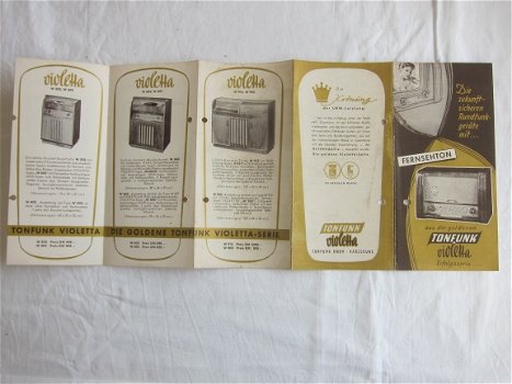 Antieke TONFUNK VIOLETTA serie brochure 1953 (D118) - 2