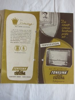 Antieke TONFUNK VIOLETTA serie brochure 1953 (D118) - 3
