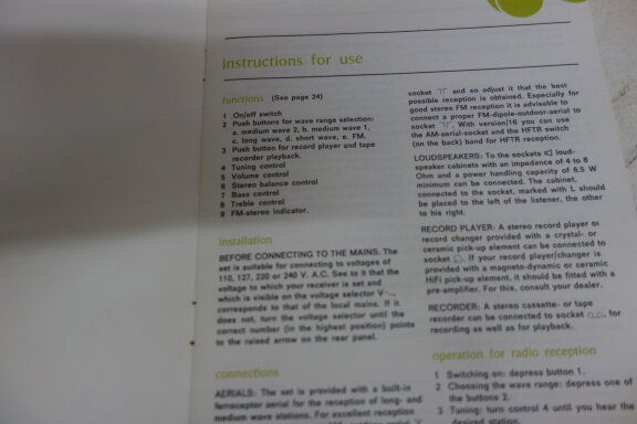PHILIPS RH701 guide handleiding 1973 - nr.2 (D244) - Afbeelding 4