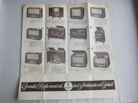 Antieke GRUNDIG 'Gouden Serie' programma brochure 1953 (D149) - nr. 1