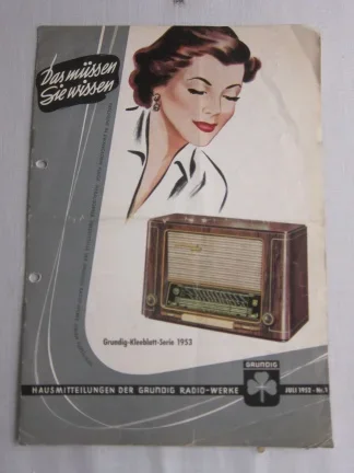 Antieke GRUNDIG productenbrochure 1953 (juli1952) (D155) - nr. 1