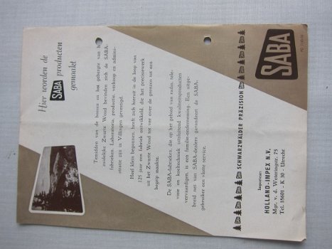 Antieke SABA Villingen en Phonosuper NL brochure 1955 D150 - 2