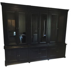 Opruiming buffetkast Lara zwart - zwart 300 x 50/40 x 240cm