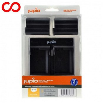 ✅Jupio USB dual charger value pack EN-EL15(Nikon) --NIEUW-- - 1