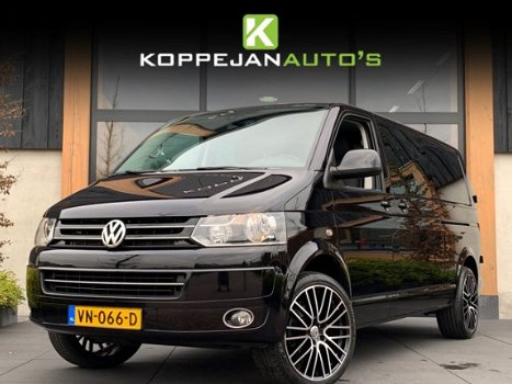 Volkswagen Transporter - 2.0 TDI 140PK DSG-7 LANG DC ZWART 2XSCHUIFDEUR NAVI - 1