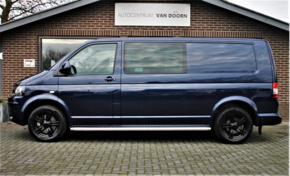 Volkswagen Transporter - 2.0 TDI 180pk | DSG Aut | Lang | Dubb. Cab | 6 zits | Navi | Marge | Blauw - 1