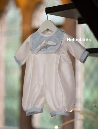 wit/blauw doopkleding dooppakje doopsetje doopkleding Thijs - Afbeelding 2
