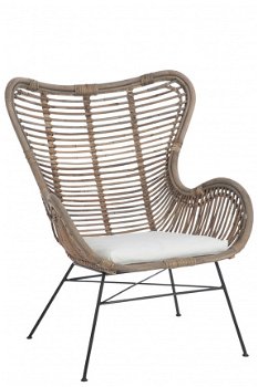 Rotan Stoel / Fauteuil inclusief Kussen - 1