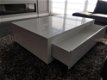 Design wit hoogglans salontafel kubus met lade - 1 - Thumbnail