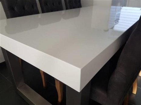 Hoogglans / zijdeglans eettafel op maat ELKE GEWENSTE KLEUR - 5