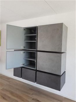 Design wandkasten / tv meubels beton cire beton look - 4