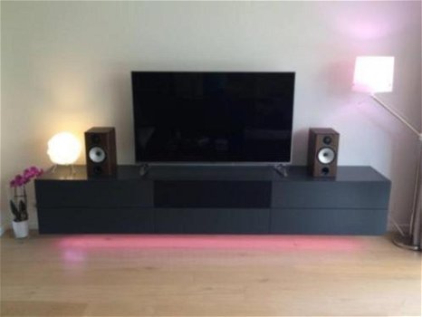Design zwevend tv meubel met speakerfront - 8