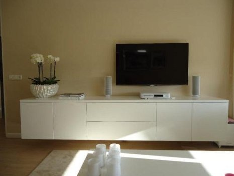 Design zwevend tv meubel /kast/dressoir zijdeglans hoogglans - 1