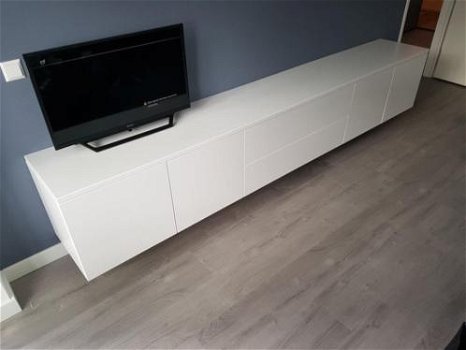 Design zwevend tv meubel /kast/dressoir zijdeglans hoogglans - 2