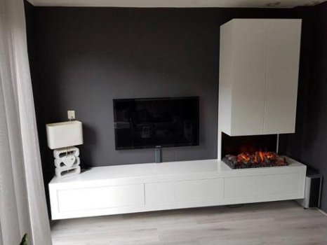 Zwevend tv / haard wand meubel / kast / hoogglans/zijdeglans - 5