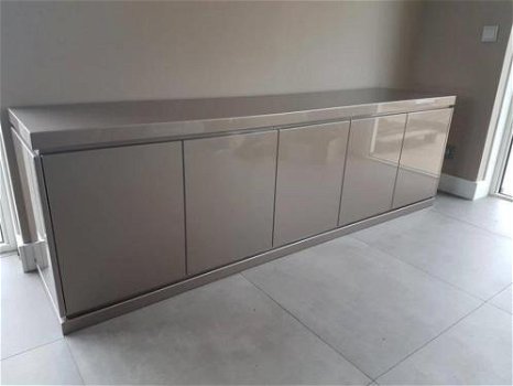 Design metallic hoogglans tv meubel / kast / dressoir - 3