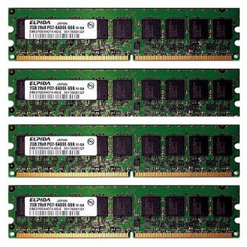 8GB (4x2GB) PC2-6400E Unbuffered ECC DDR2 Geheugen | HP XW - 1