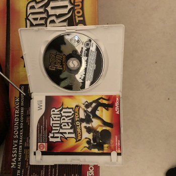 Wii draadloos guitar hero drum+gitaar+ game+ doos compleet! - 2