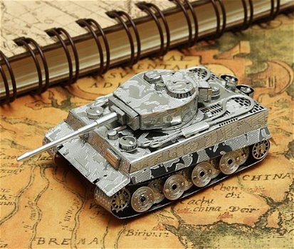 Metalen bouwpakket Tiger Tank DIY 3D Laser Cut - 2
