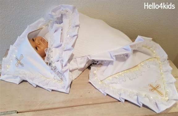 wit roze Doopjurk doopkleding doopsetje doopkleed Lea - Afbeelding 8