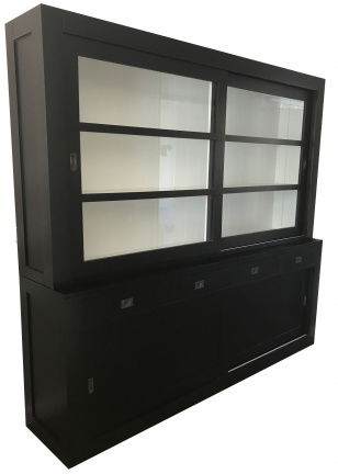 Winkelkast design Hasselt zwart - wit 240 x 50/40 x 220cm - nr. 1