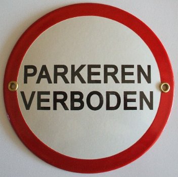 Emaille waarschuwingsborden, verbodsborden, pictogrammen, verbodsbordjes, gebodsborden. - 1