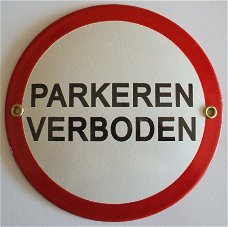 Emaille waarschuwingsborden, verbodsborden, pictogrammen, verbodsbordjes, gebodsborden.