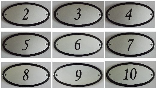 Emaille huisnummers, huisnummerborden, huisnummerbordjes, naamplaten - 5
