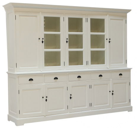 Buffetkast Rancang white wash 250 x 50/40 x 210cm dichte deuren - nr. 1