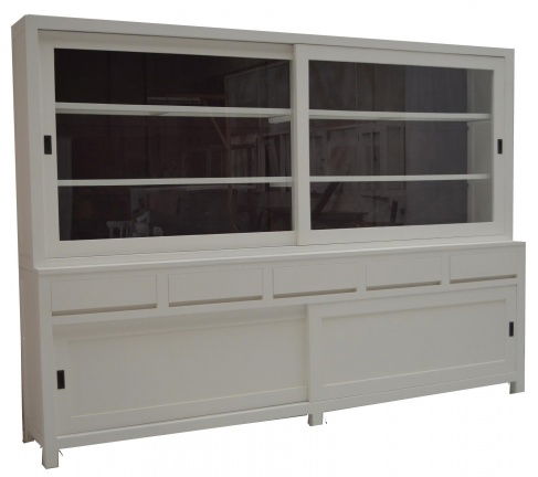 Grote witte designkast greeploos grijze binnenkant 260cm bezorgd - nr. 1