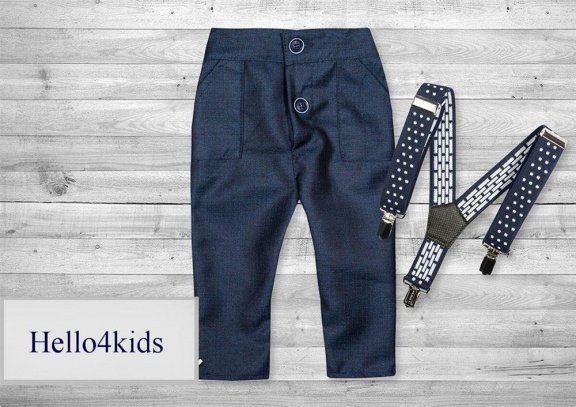 new baby kostuumpje bruidsjonker pakje doop doopkleding bretels - Afbeelding 2