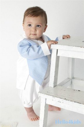 new baby kostuumpje bruidsjonker pakje doop doopkleding bretels - Afbeelding 7