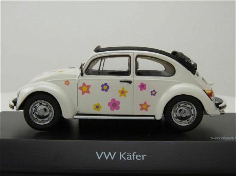 1:43 Schuco VW Käfer 1600 Open Air Blumen-Dekor weiß 1v1000 - 3