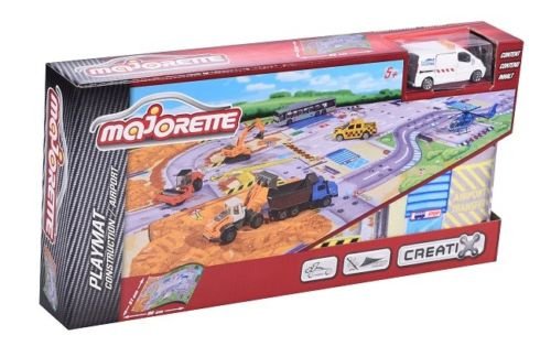 Majorette 212056410 Creatix Playmat Construction met Renault Trafic busje - 0