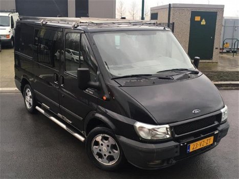 Ford Transit - 2.0TDCI 260S DC 100 2002 Zwart Airco/APK/Marge - 1