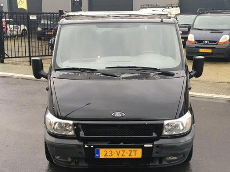 Ford Transit - 2.0TDCI 260S DC 100 2002 Zwart Airco/APK/Marge - 1