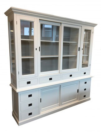 Buffetkast Gendt wit- taupe 225 x 50/40 x 225cm - nr. 1