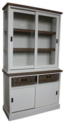 Buffetkast Rijnsburg wit - wit 120 x 47 x 210cm incl. manden - nr. 1
