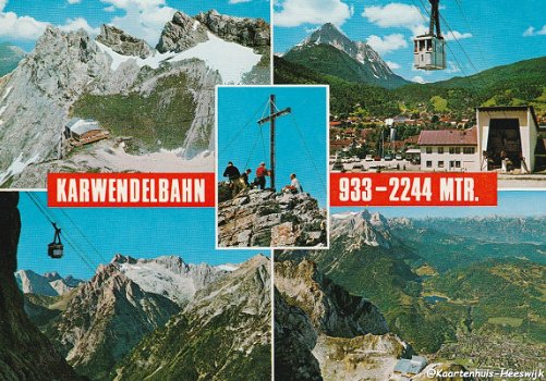 Duitsland Karwendelbahn 933 m - 2244 m. Mittenwald - 1