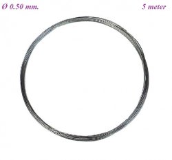 === 5 mtr. Verenstaal Ø 0.50 mm.= nieuw === 35246