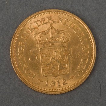 Gouden tientje en een gouden 5 gulden muntstuk - 1