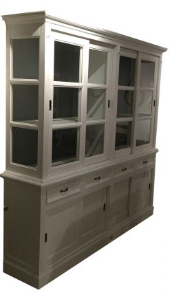 Buffetkast Emmeloord wit - grijs 220 x 50/45 x 220cm - nr. 1
