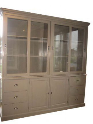 Landelijke buffetkast Houten engels groen - wit 240 x 50/40 x 240cm - nr. 1