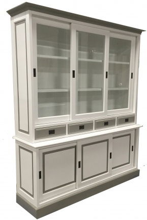 Opruiming kast Velp wit met trendy grijs accenten 180cm breed - nr. 1