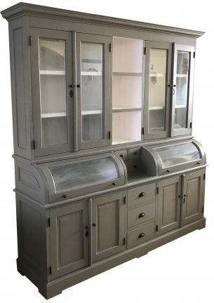 Buffetkast Bastiaan Engels groen - wit 230 x 50/35 x 210cm bolle kleppen - nr. 1