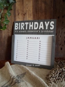 0262 KA Kalender birthdays antique grey