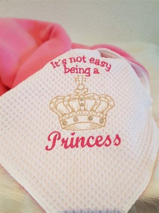 Prince & Princess geboorte cadeau kleed doop deken naam - Afbeelding 2